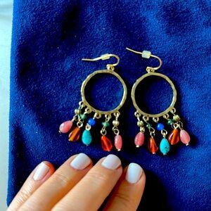 Ralph Lauren earrings/semiprecious stones including rosé quartz and turquoise